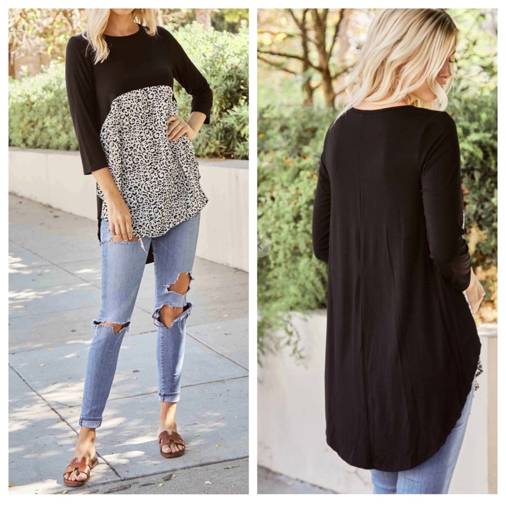 ✨LAST ONE✨Boho Leopard Contrast Print Top
